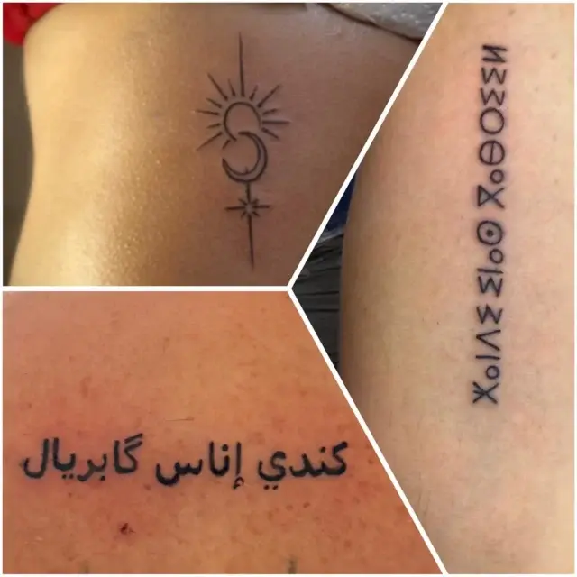 Tatuajes lettering de frases en distintos idiomas y alfabetos