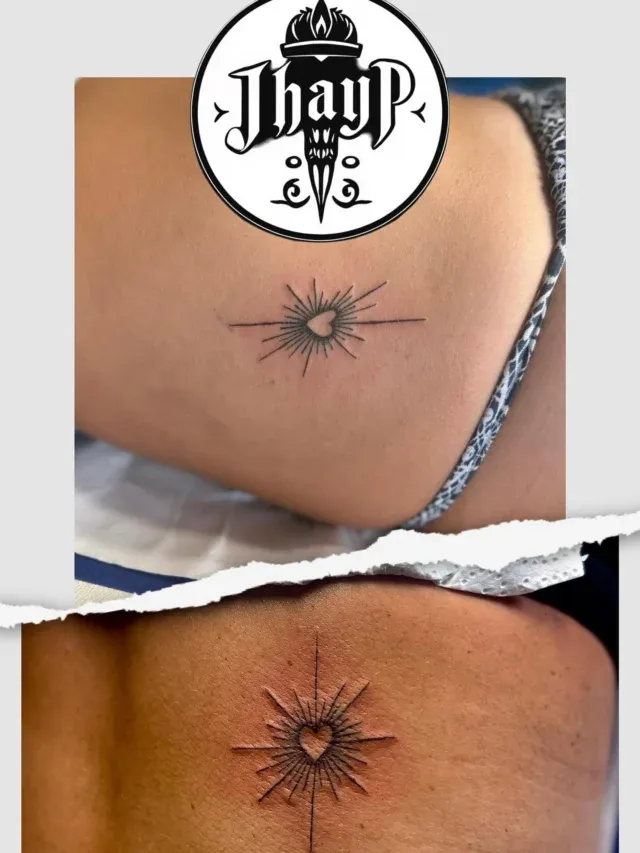 Tatuajes pequeños de sol en línea fina
