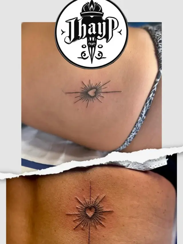 Tatuajes pequeños de sol en línea fina