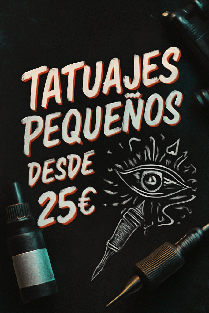Promoción Oferta de tatuajes pequeños desde 25€ en Murcia, diseño minimalista ideal para primeros tatuajes o detalles delicados.