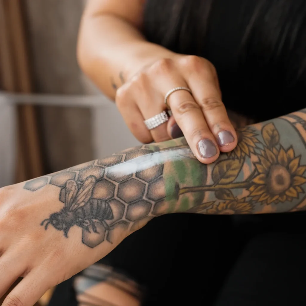 Cuidados posteriores de un tatuaje nuevo en estudio profesional
